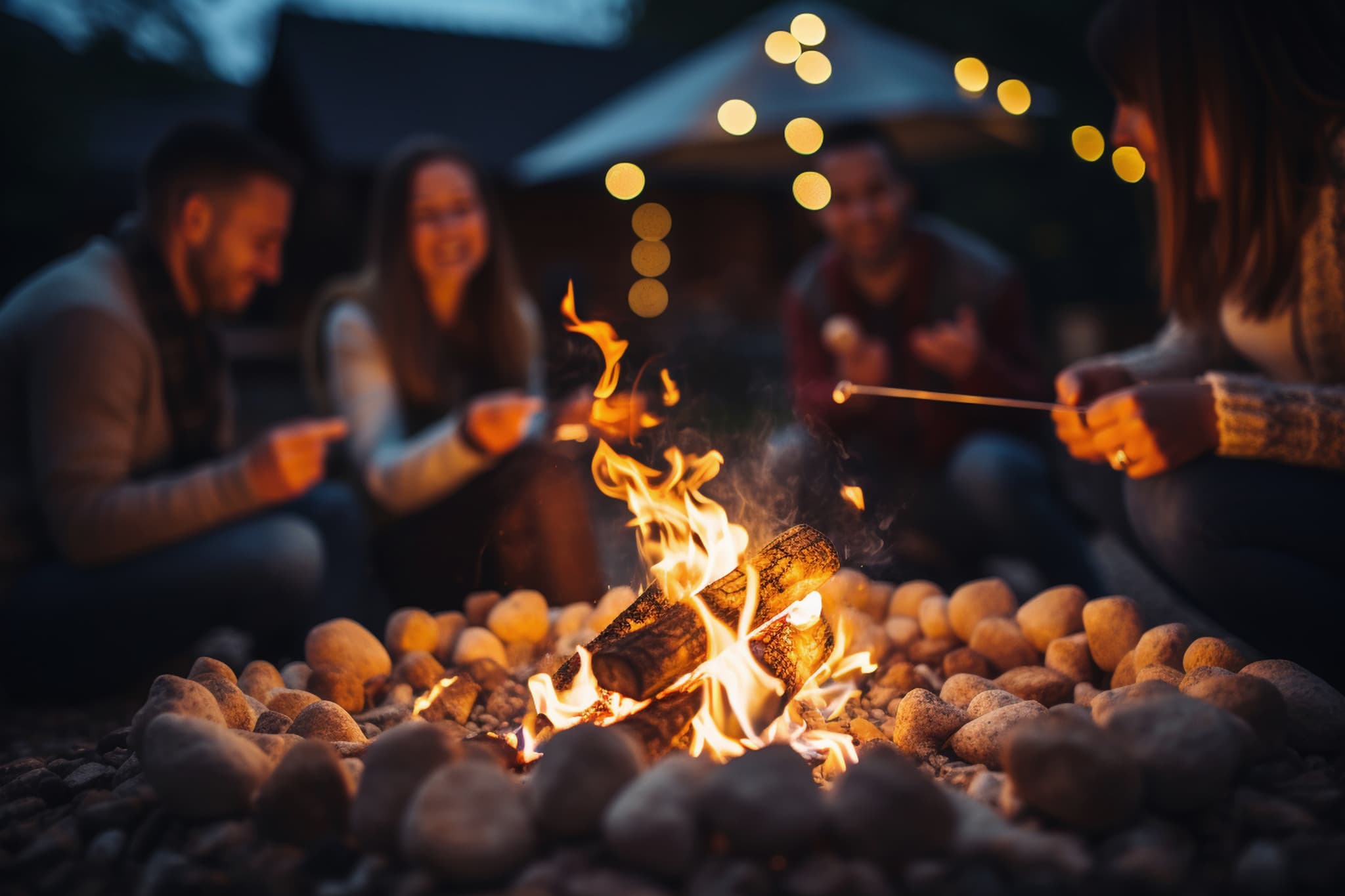 Menschen am Lagerfeuer